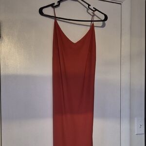 Mind Code Rust Spaghetti Strap Slip Dress